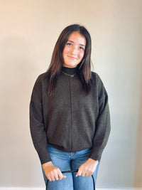 Tristyn Front Seam Mock Neck Sweater