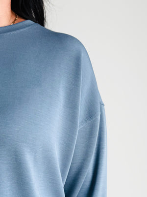 Scarlet Drop Shoulder Crewneck - Blue