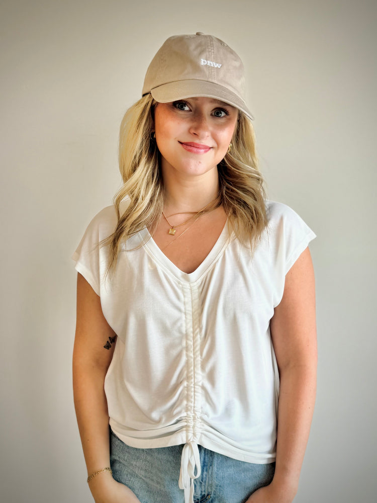 Ailee Front Cinched Top - Ivory