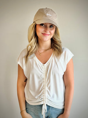 Ailee Front Cinched Top - Ivory