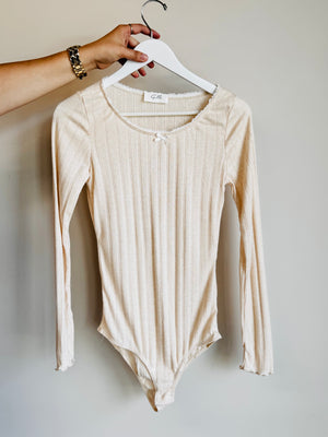 Jill Long Sleeve Textured Bodysuit
