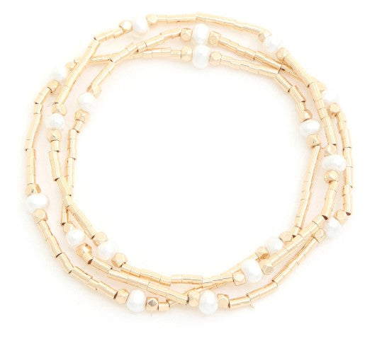 Pearl Beaded Bracelet Set