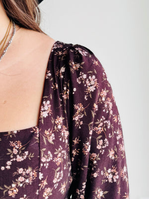 Hailey Long Sleeve Floral Midi Dress