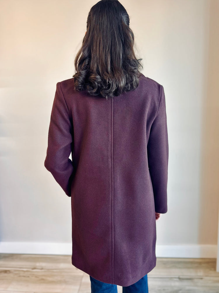 Bailey Long Peacoat - Wine