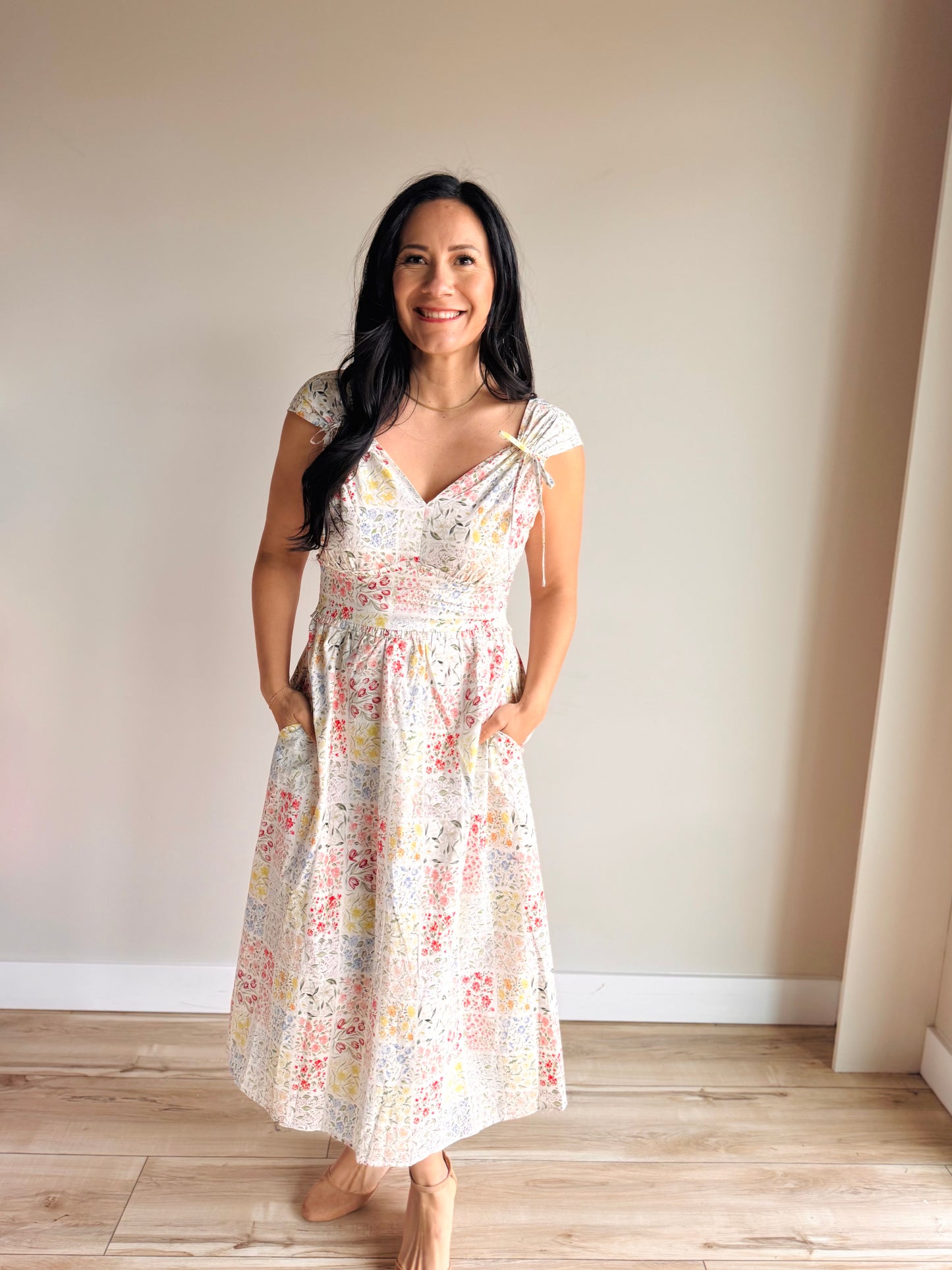 Blair Floral Block Print Midi Dress - 27 West