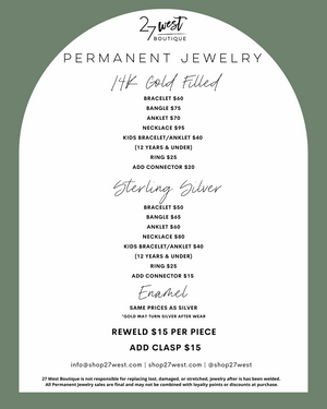 Puyallup Permanent Jewelry Appointment - 20 Mins - Booking Fee