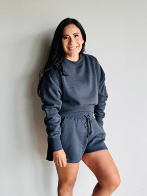 Iris Cinched Waist Crewneck