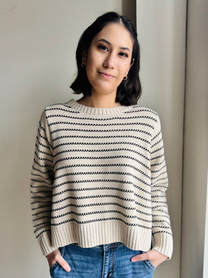 Delaney Cropped Striped Sweater