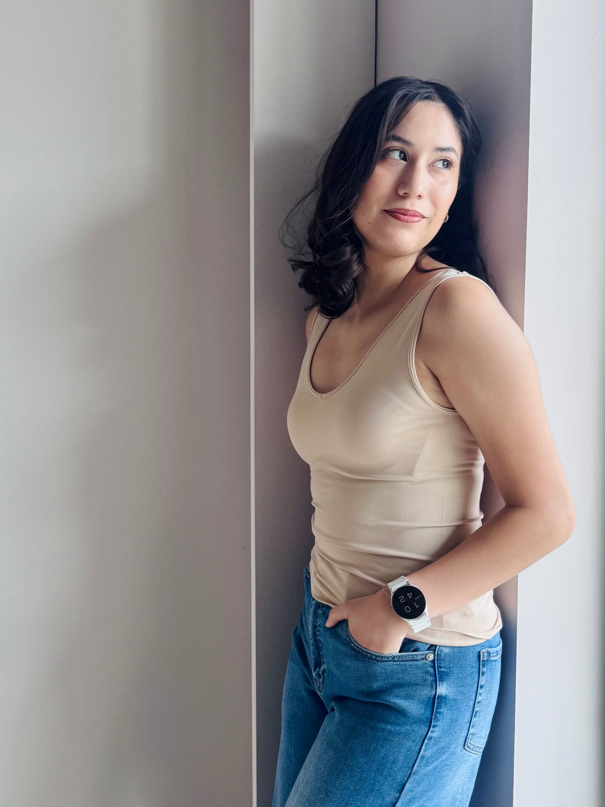Julia Seamless Reversible Tank Top - Latte - 27 West
