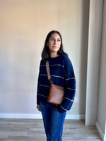 Vivienne Striped Crewneck Sweater - Navy