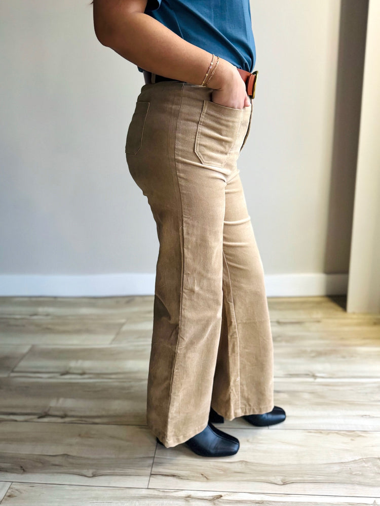 Elise Wide Leg Suede Pants