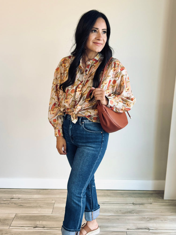 Jessica Floral Button Up Blouse
