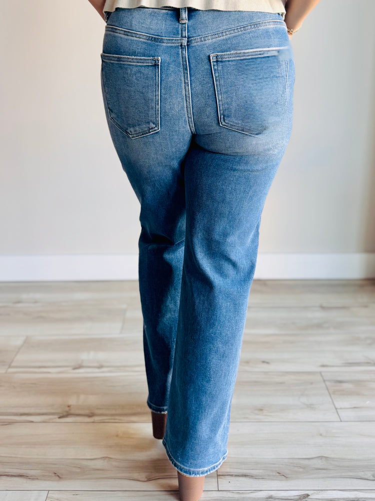 Aleesi High-Rise Straight Leg Denim