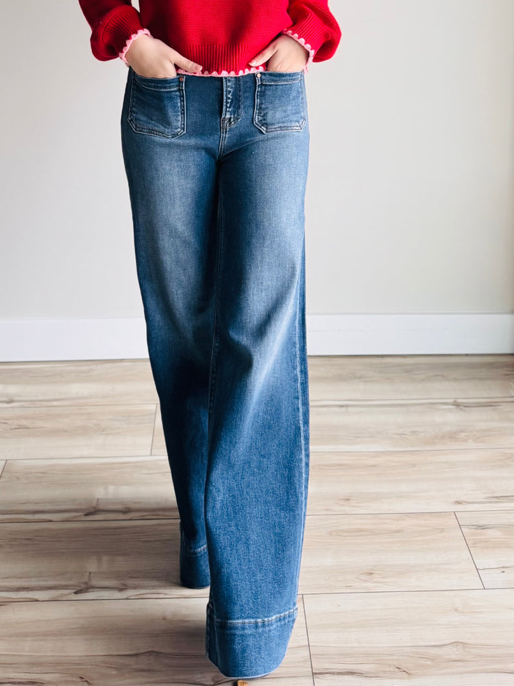 Juno High Rise Patch Pocket Denim