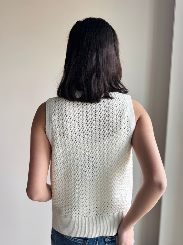 Andrea Crochet Sleeveless Sweater Top