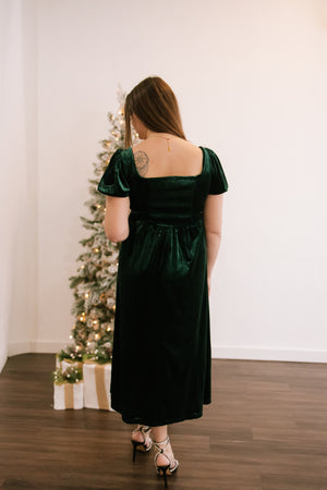 Ashley Velvet Corset Midi Dress