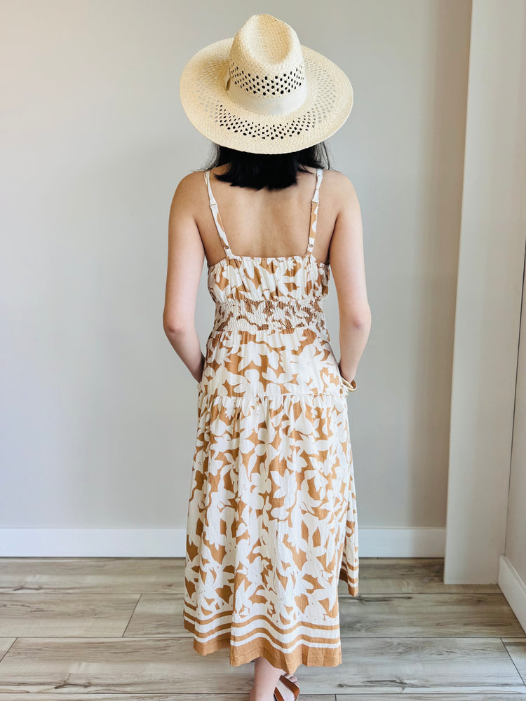 Davia Smocked Waist Midi Dress