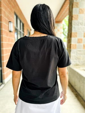 Silas Basic V-Neck Shirt - Black