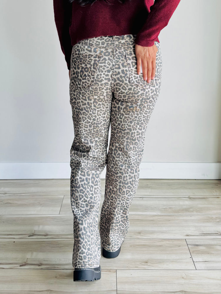 Rosie Leopard High Rise Denim