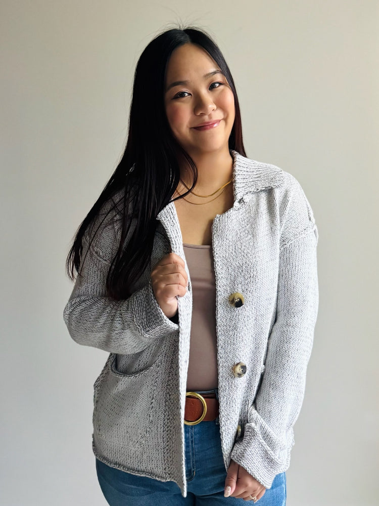 Jordyn Reverse Seam Collared Cardigan