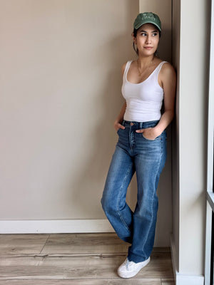 Kyra Scoop Neck Tank Top - Ivory