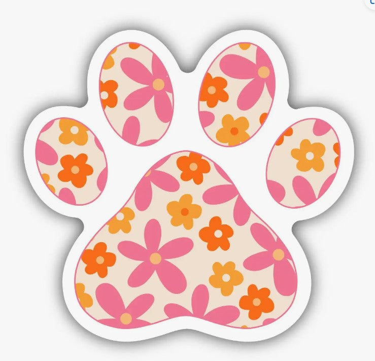 
            
                Load image into Gallery viewer, Floral Paw Print Sticker
            
        