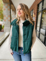 Kiara Puffer Vest - Hunter Green