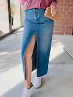 Junie Criss Cross Long Denim Skirt