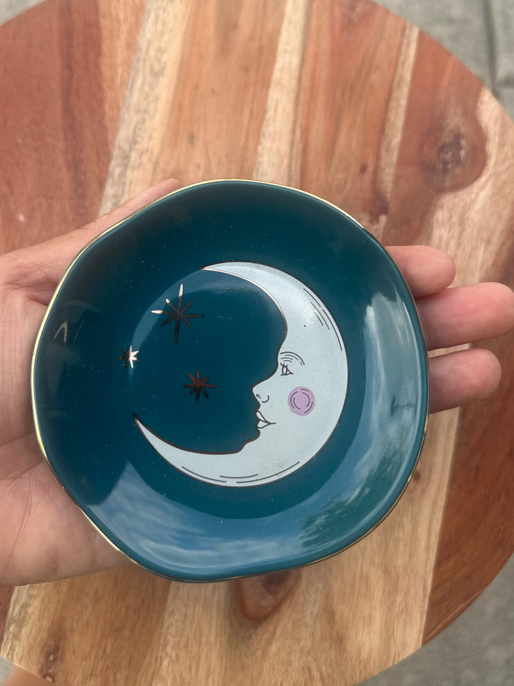 Ceramic Trinket Dish - Teal Moon