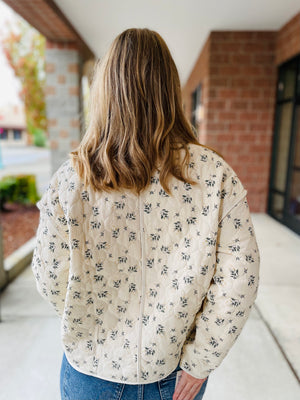 Avalon Floral Quilted Jacket - Ivory