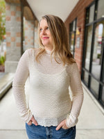 Raya Lace Knit Top - Ivory