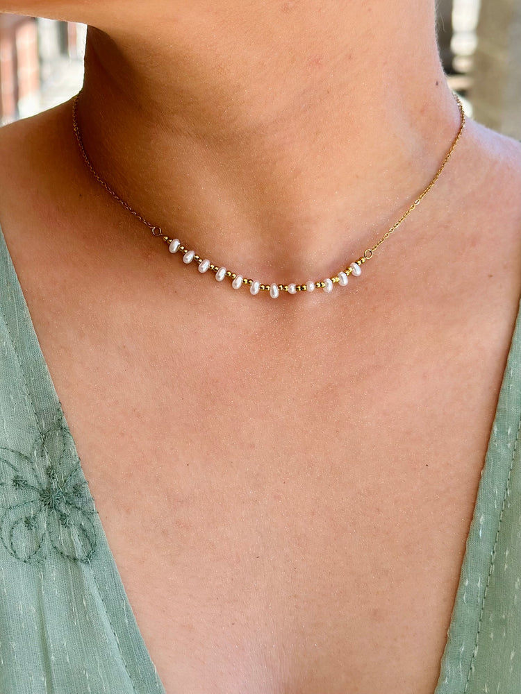 Bead and Pearl Necklace
