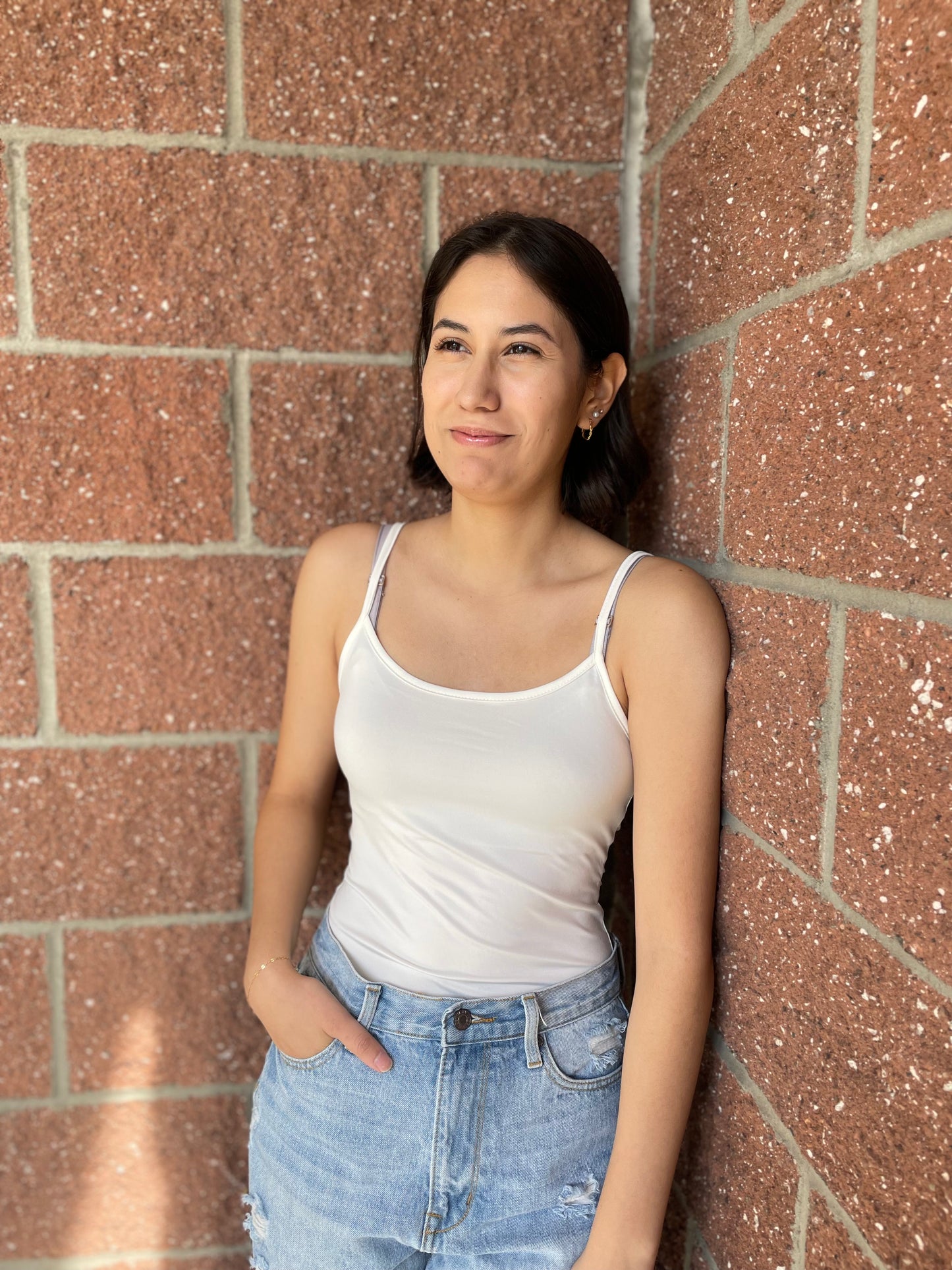 Kelsey Solid Cami - White - 27 West