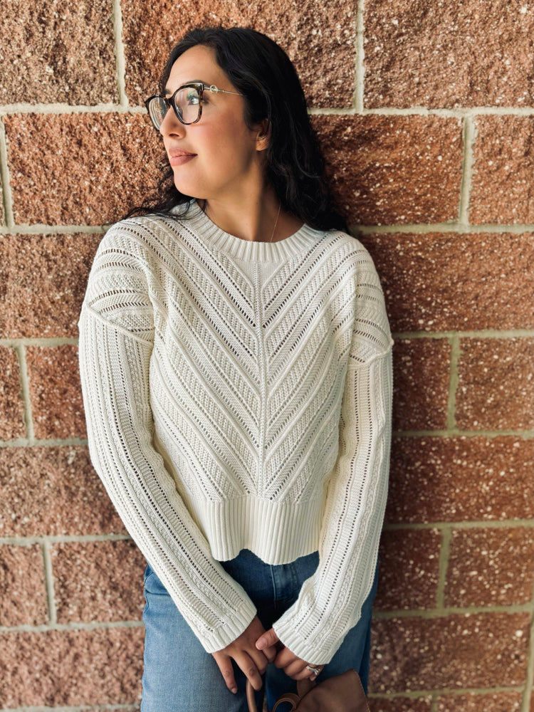 Malea Pointelle Knit Sweater