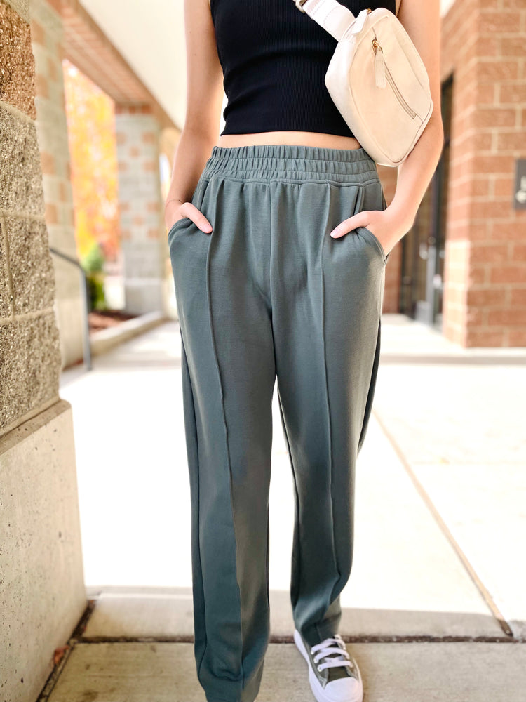 Hallie Pintuck Pants - Sage