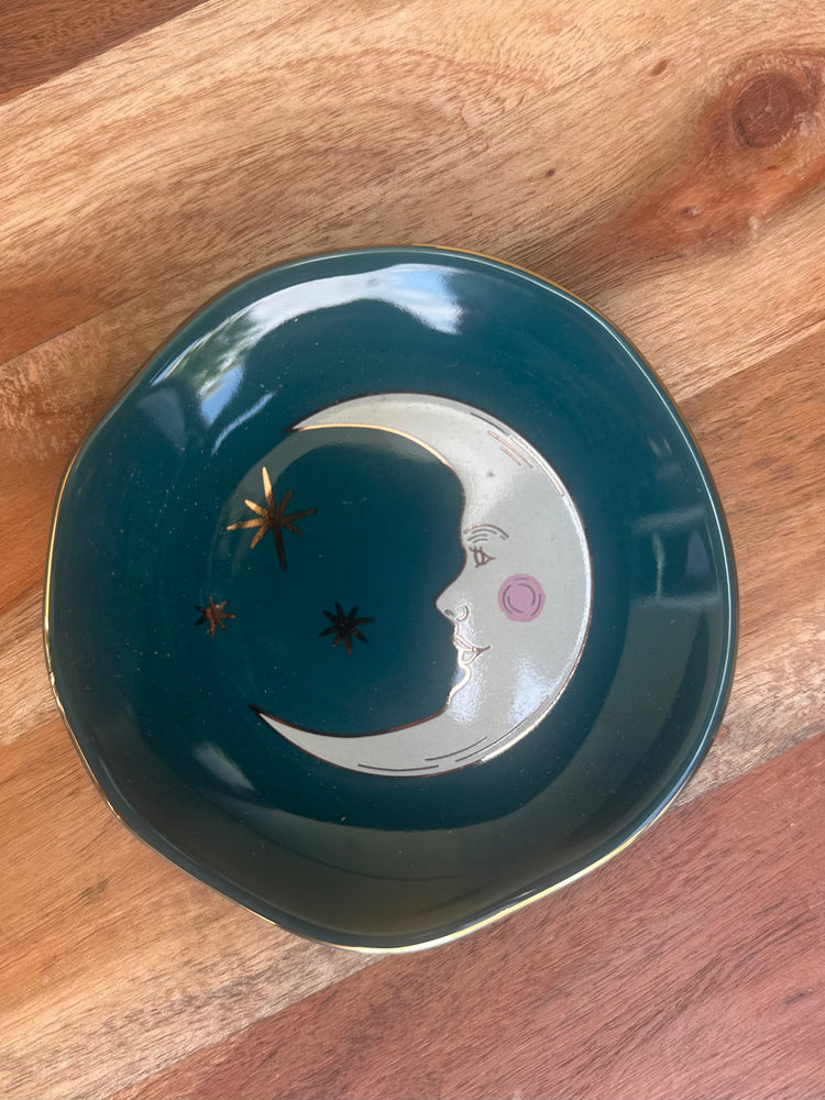 Ceramic Trinket Dish - Teal Moon