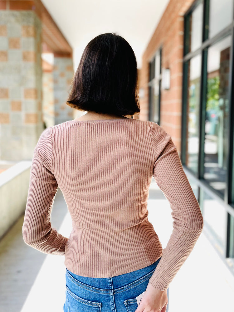 Allison Square Neck Ribbed Top