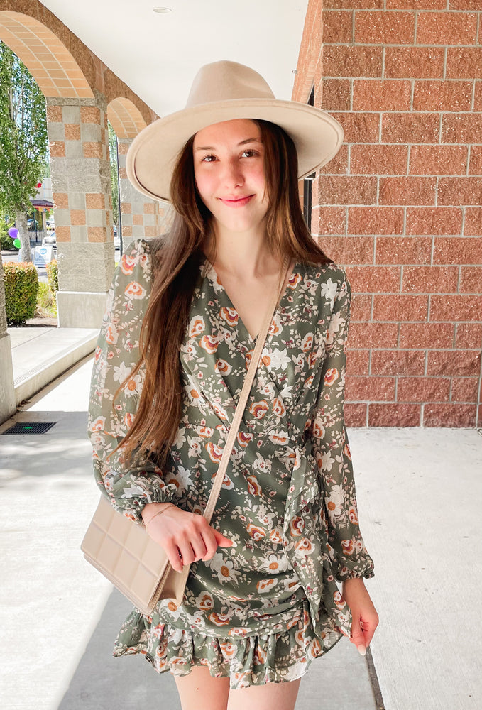 Floral ruffle best sale mini dress