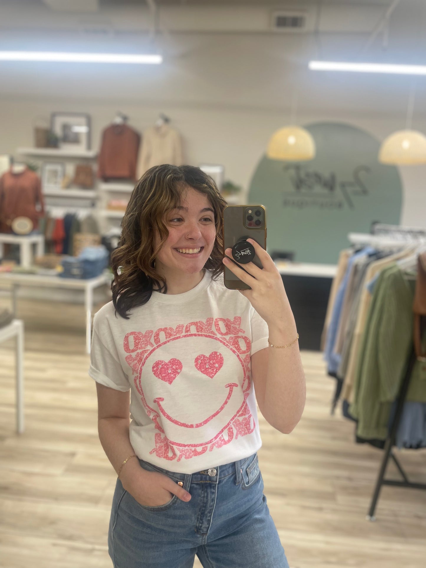 XOXO Happy Face Graphic Tee - 27 West