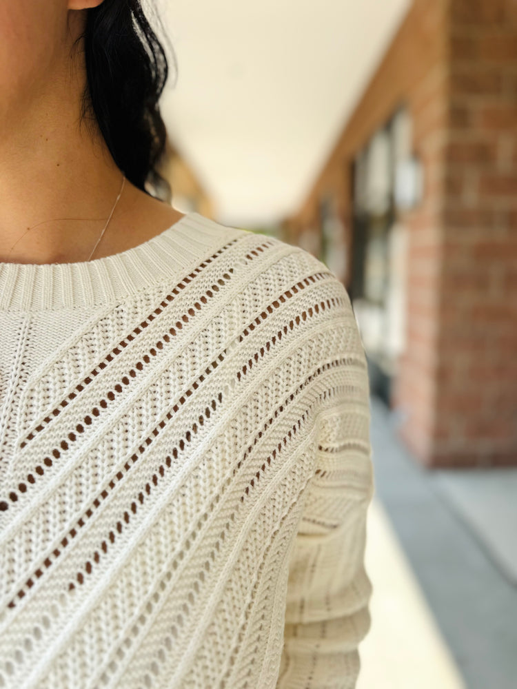 Malea Pointelle Knit Sweater