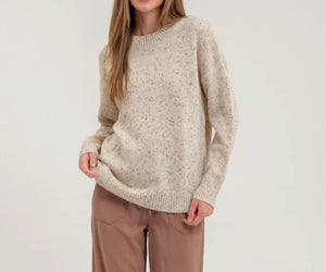 Iris Mock Neck Speckled Sweater