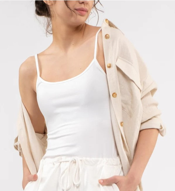 Kelsey Solid Cami - White - 27 West