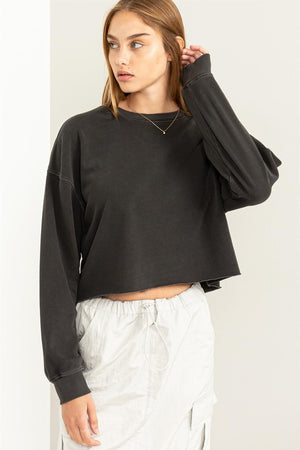 
            
                Load image into Gallery viewer, Marley Oversized Cropped Pullover - Black
            
        