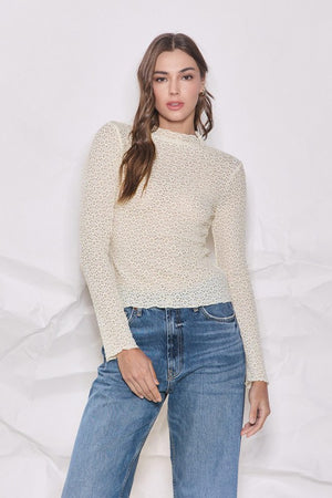 Raya Lace Knit Top - Ivory