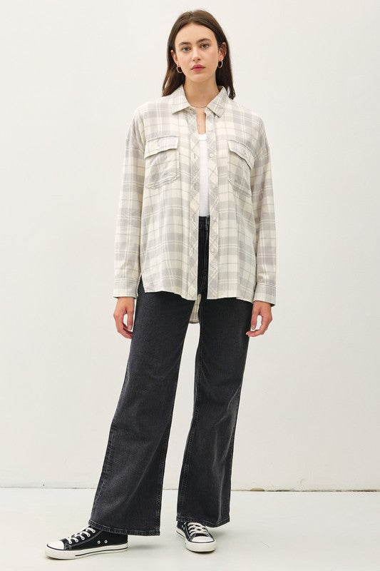 Samantha Plaid Button Up Top