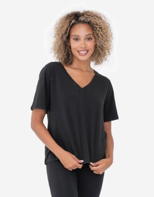 Silas Basic V-Neck Shirt - Black