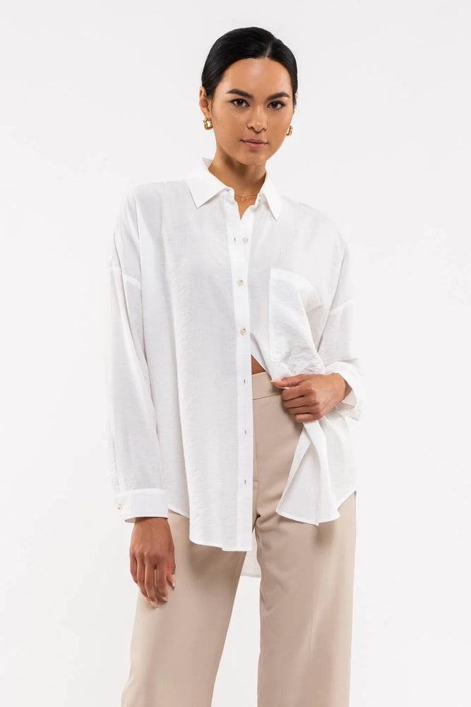 
            
                Load image into Gallery viewer, Alia Collared Long Sleeve Top - White
            
        