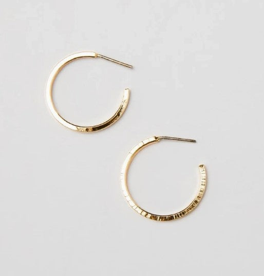 Thin Hammered Hoop Earrings