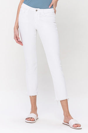 
            
                Load image into Gallery viewer, Hannah White Slim Straight Jeans
            
        