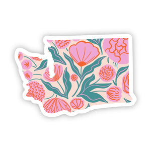 WA Pink Floral Sticker